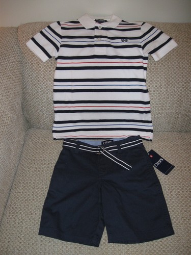 Chaps Boys Polo/Short Set size 5 (Red, White, Blue) - Picture 1 of 5