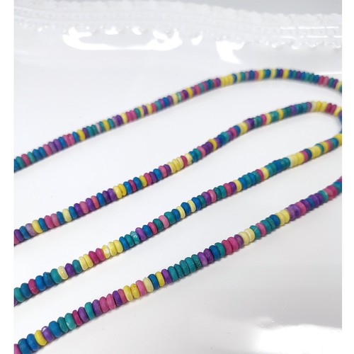 Collar de Cuentas Estilo Caramelo Vintage Años 90-80 Capa Arco Iris Gancho Largo Colorido 48" - Imagen 6 de 10