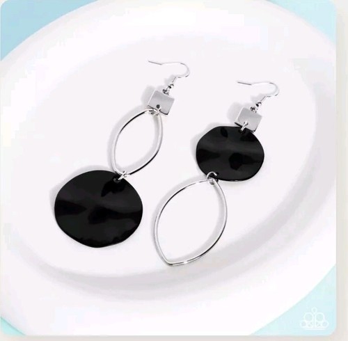 Obsessive OSTINATO SCHWARZE OHRRINGE BAUMELNDER MODESCHMUCK PAPARAZZI - Bild 1 von 3