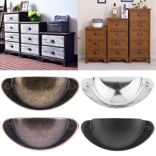 Half Moon Cup Handle Shell Pull Kitchen Cupboard Cabinet Door Furniture Drawer - Picture 2 of 26