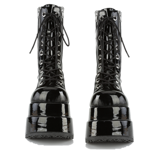 Botas Bear 265 Negro Patente Plataforma Gótica Cyber Punk Rock - Imagen 2 de 14