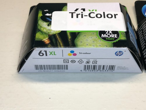 Original HP Ink Cartridge 61XL Tri Color Two Unused Packs Mar June 2023 - Picture 4 of 7