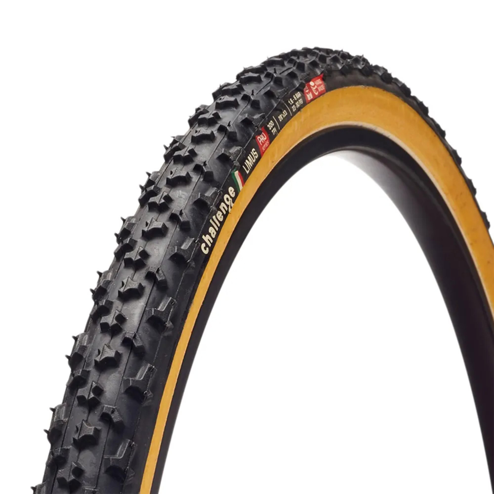 Challenge Limus Handmade CX Tyre (Black / Tan, 700 x 33) - PPS Protection Strip