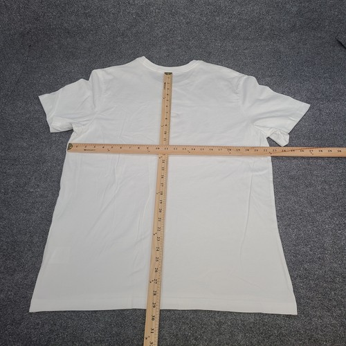 Nike Shirt Mens Extra Large White Black Script Purple Embroidered Swoosh Tee XL - Picture 8 of 11