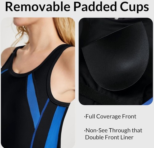 BALEAF Women's Athletic One Piece Swimsuits Lap Swimming Racerback Bathing Suit - Picture 3 of 12