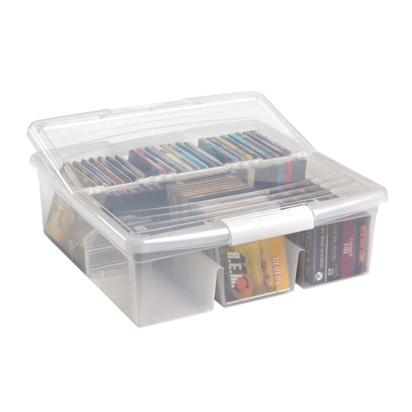 Clear MCB-LMB Large Divided Media Storage Box IRIS USA Inc