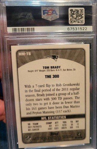 2012 Topps Magic Magical Moments Tom Brady PSA 10 New England Patriots #MM-TB - Picture 2 of 2