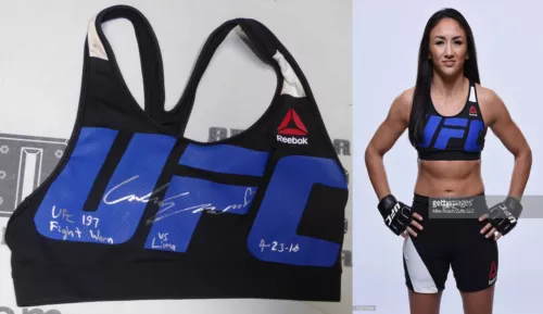 Carla Esparza Signed UFC 197 Fight Worn Used Sports Bra PSA/DNA Autograph v Lima