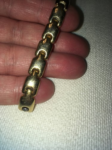 Signed Tectonic Goldtone Vintage Link Bracelet - 第 2/3 張圖片