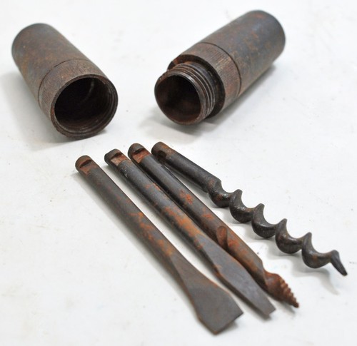 Antique Iron Cork Screw Screwdriver Ice Pick Folding Multiple Tool Original Old - Picture 8 of 9