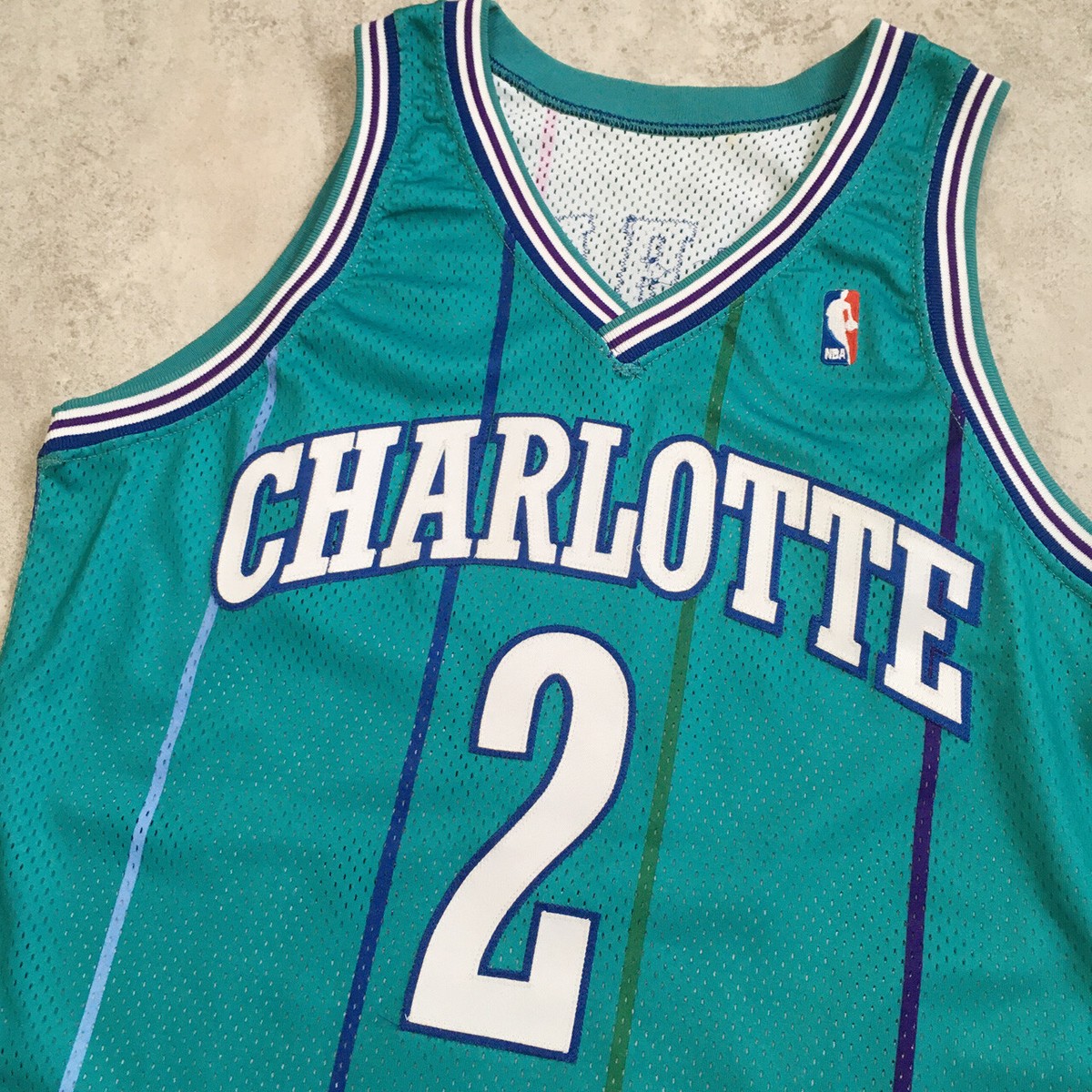 CHARLOTTE JOHNSON ユニフォーム 44サイズ 90s Vintage 90's Champion Charlotte Hornets Larry Johnson NBA