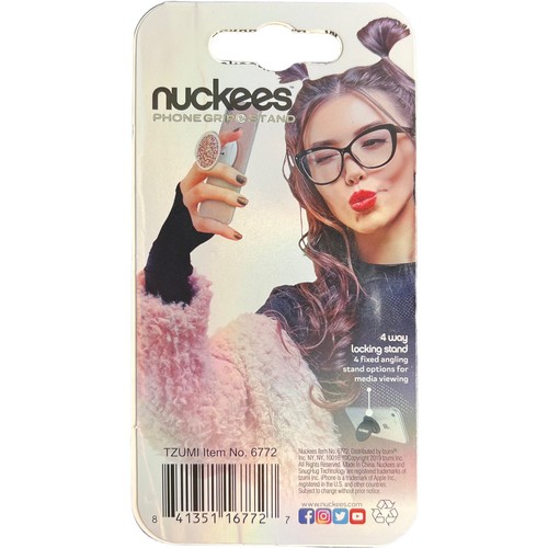 Nuckees Faux Fur Leopard Print Phone Grip & Locking Stand Snug-Hug Technology - Photo 2 sur 3