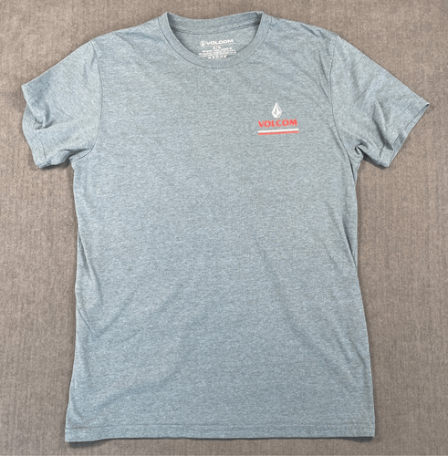 Volcom Graphic T Shirt Mens M Blue Heather Skate Surf Style Casual Tee Y2K - Picture 3 of 8