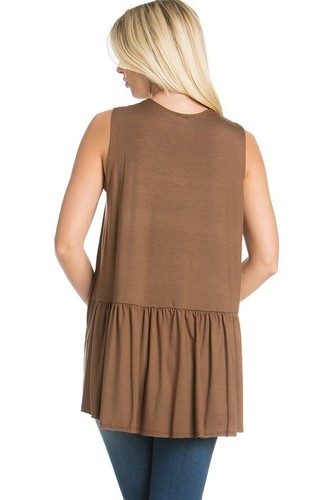 VENDITA FINALE CON Tunica Tank Top Abito Senza Maniche Scoop Collo Alto Basso Camicia S M L XL - Foto 25 di 60