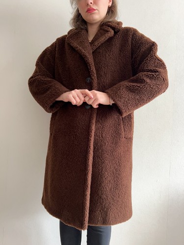 Max Mara Weekend Women's Teddy Bear Coat Chocolate Brown Icon Wool-Blend Jacket - Picture 3 of 18