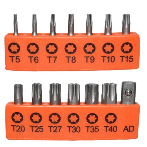 14pcs/Set 25mm Torx Screwdriver Bits With Hole T5-T40 Electric Screw Driver - Foto 13 di 20