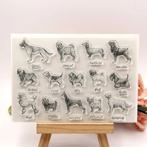Dogs Scrapbook Clear Silicone Stamp Paper Craft Card Making Decorative Art 1 Set - Picture 2 of 12