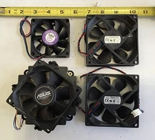 4 Miniature Cooling Fans Asus ,taisol And Others Used