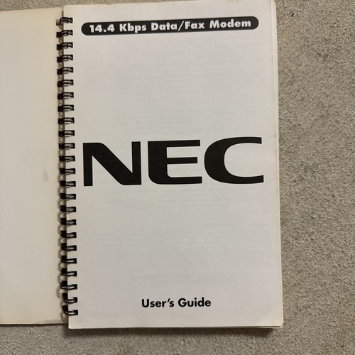 NEC 14.4Kbps Data/Fax Modem User's Guide 1993 Manual Rare - Picture 3 of 7