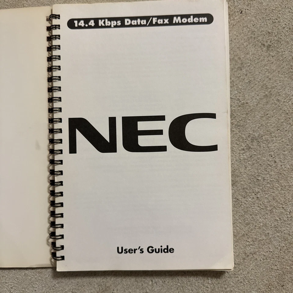 NEC 14.4Kbps Data/Fax Modem User's Guide 1993 Manual Rare - Image 3 of 4