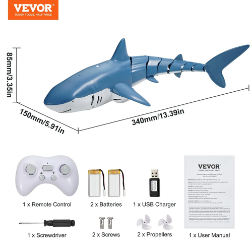 Remote Control Shark Toy High Speed RC Boat for Kids Adults Gift - Picture 7 of 11