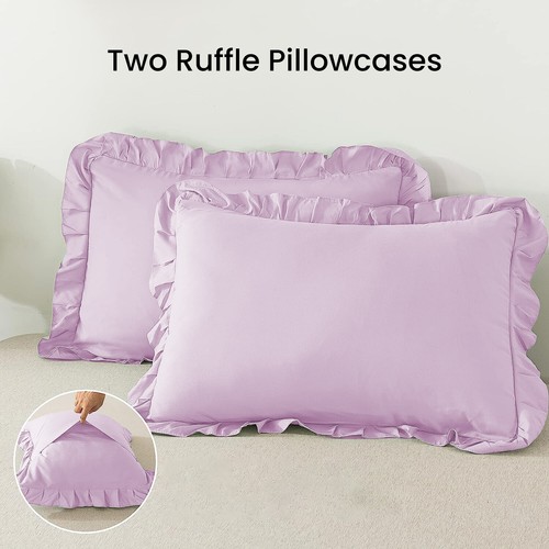 Scala 3 Piece 100% Egyptian Cotton Frilled Ruffled Duvet Set - Picture 95 of 147