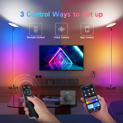 S1 Lampada Da Terra, 2-In-1 Smart RGB Corner Lamp & 30W/3000LM Lampada Da Terra - Foto 5 di 12