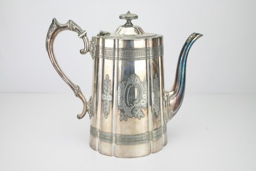 Antike (um 1879-) J Dixon & Söhne, versilberte Hohlware Kaffeekanne, außergewöhnlich