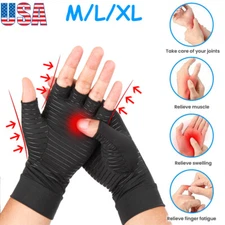 Copper Arthritis Compression Gloves Wrist Hand Support Joint Pain Relief Gloves