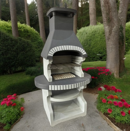 Masonry BBQ barbecue garden grill fireplace wood and charcoal cooking concrete - Picture 37 of 43