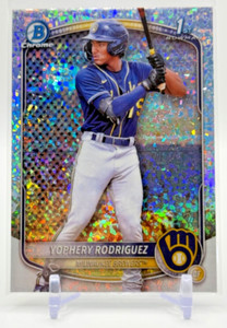 2025 Bowman 1st Chrome MINI DIAMOND REFRACTOR Yophery Rodriguez Milwaukee BCP-36