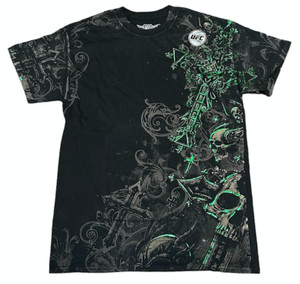MMA Elite affliction スカル tシャツ グランジ Lネイビー MMA Elite Mens Large L Long Sleeve Skulls Tribal Print Shirt