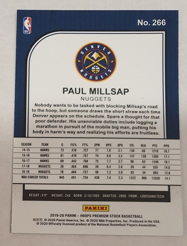 Paul Millsap Denver Nuggets 2019-20 Panini NBA Hoops Premium Stock Trading №266 - Bild 2 von 2