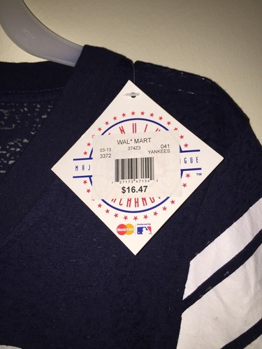 I LOVE YANKEES Baseball Boy's V-Neck Short Sleeve T Shirt Navy/White L(10/12)NWT - Picture 6 of 6