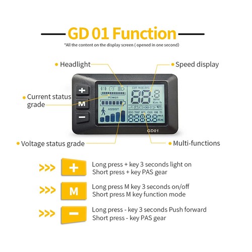 E-bike 24V-72V 17A 26A 30A Sine Wave Controller S900/S866/EN06/GD01 LCD Display - Picture 5 of 28