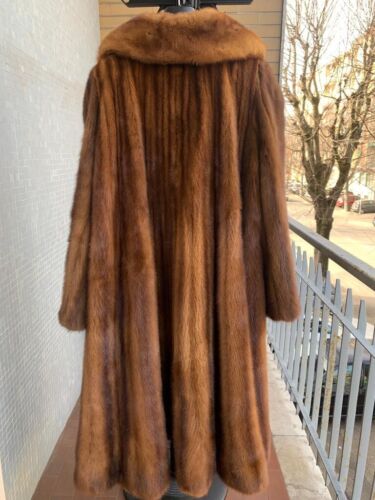 pelliccia di visone marrone lunga taglia 42 vintage fur lusso sartoriale - Foto 2 di 6