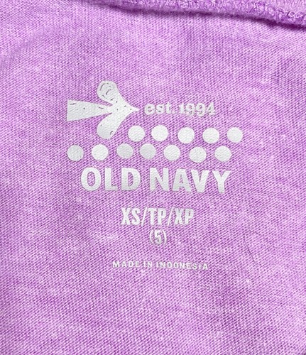 Old Navy Purple Long Sleeve T-Shirt Glitter Letter L Girls Size XS 5 - Picture 3 of 3