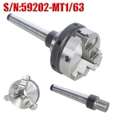 3 Jaw Mini Lathe Chuck 63mm Diameter Self Centering with MT1 Mounting Shank CNC