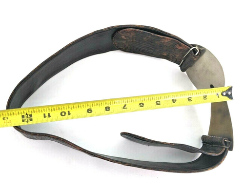 Vtg Womens Belt Leather snake pattern metal brass big buckle Black 70s/ 80s - Picture 6 of 11