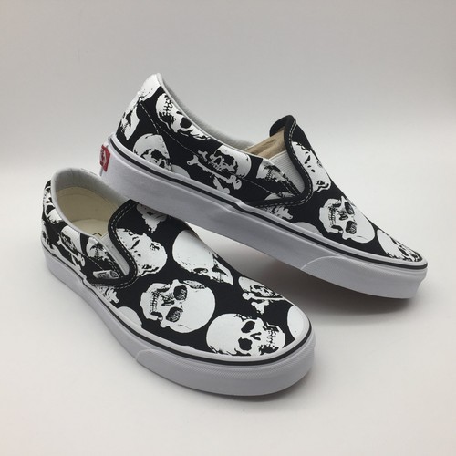 Sin calaveras clásico Hombre Zapatos blancas mujer Vans Cordones Negro qnt0UPzw