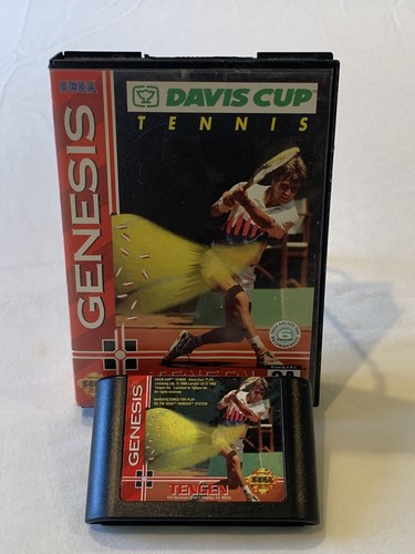 Vintage Davis Cup Tennis Sega Genesis 1993￼ w/ Box Authentic - Picture 1 of 5