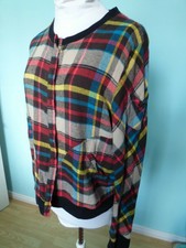 Bounce Sydney Australian Designer Checked Zip Sweatshirt Size Xl 14 16