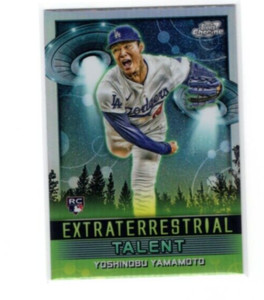 2024 Topps Chrome Cosmic Yoshinobu Yamamoto Extraterrestrial Talent ET9