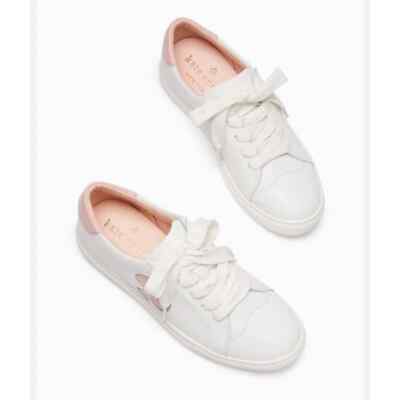 セール【kate spade】上品な ★ Fez Sneaker ★高見えスニーカー Kate Spade Fez white leather pink Spade sneakers | eBay