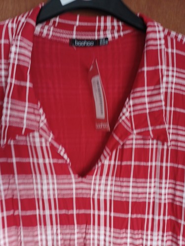 Boohoo Size 22 Plus Check Collar Smock Dress Red - Picture 4 of 8