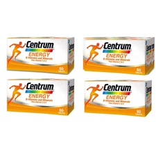 4 X 60s New Centrum Energy B-Vitamins and Minerals Multivitamin Reduce Tiredness