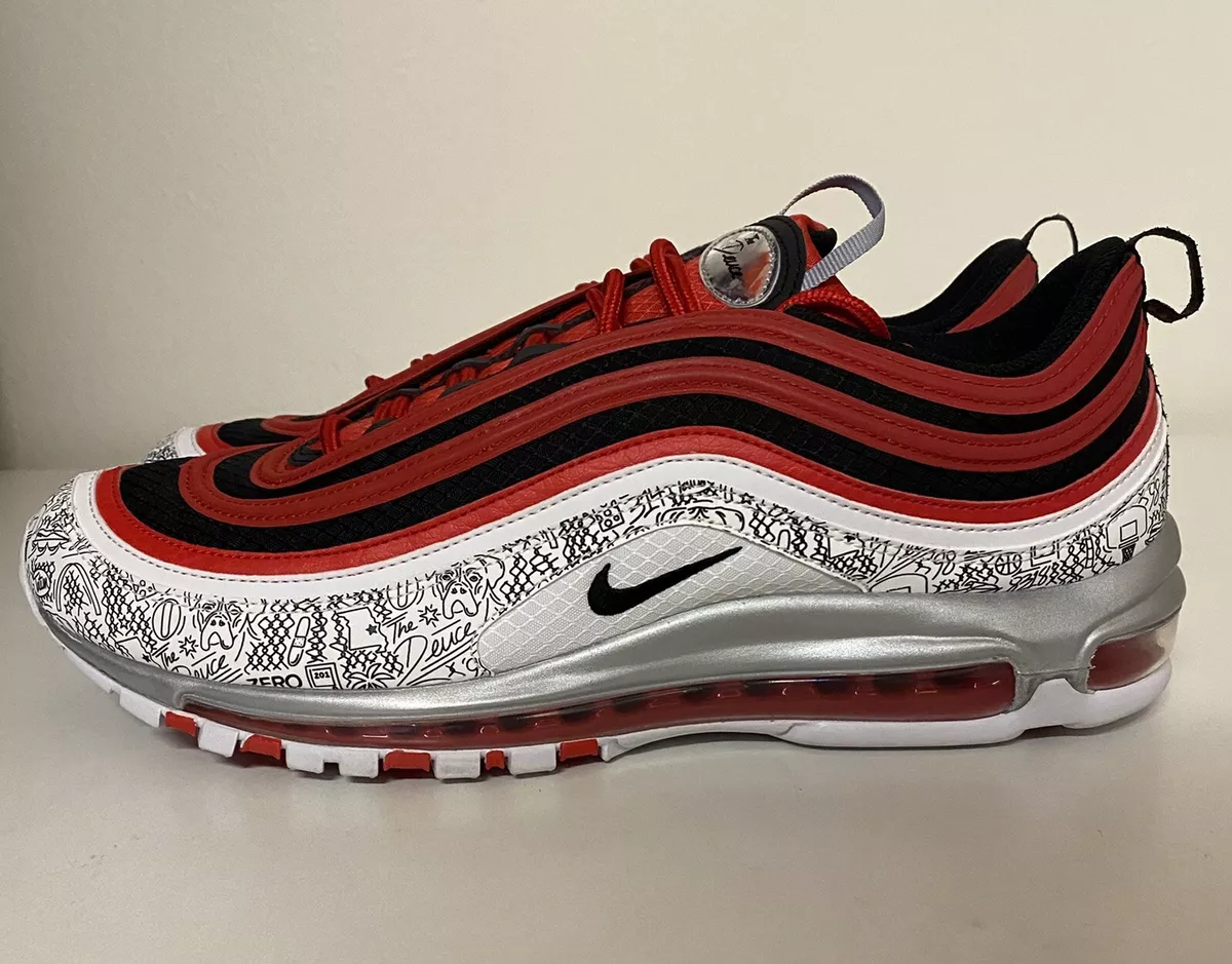 Nike Air Max 97 Jayson Tatum The Deuce Red Black White Mens Sz 13  CJ9780-600 NEW