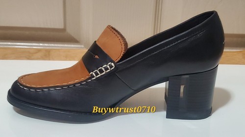 New Sperry Seaport 2-Tone Penny Heel Loafer Leather Shoes Black Brown Size 7.5 - Picture 3 of 9
