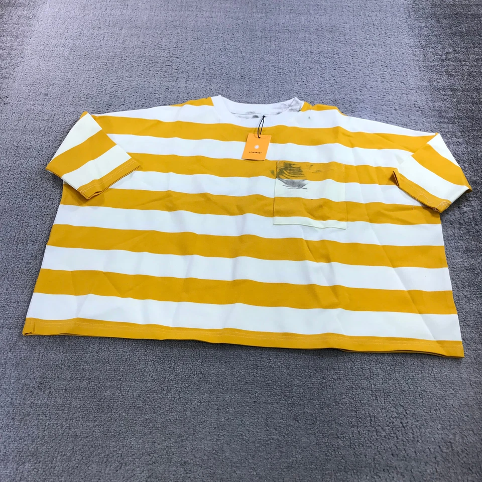 LF Markey Топ женщин средний Winston футболка желтый бежевый полоски Топ M/L повседневный - Изображение 3 из 4