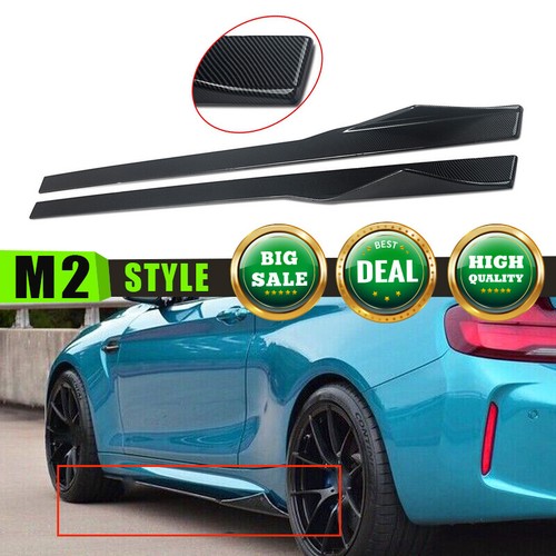 For BMW 2-Series F22 F23 2014-2020 Carbon Painted MP Side Skirts Extension Lip - Picture 1 of 10